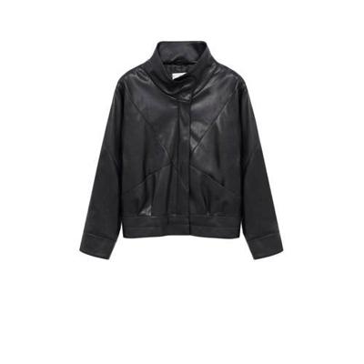 Mango imitatieleren jasje zwart Mango imitatieleren jasje zwart