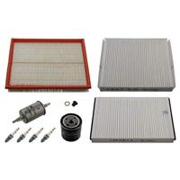 Febi Bilstein 37503 Onderhoudspakket - 1x luchtfilter, 1x oliefilter, 2x interieurfilter, 1x brandstoffilter, 4x bougies, 1x olieaftapschroef