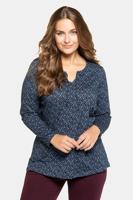 Ulla Popken Shirt, classic, bloemendessin, lange mouwen - Grote Maten