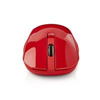 Nedis compacte draadloze USB muis - 800-1600 DPI / rood