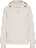 Brunello Cucinelli hoodie en coton à fermeture zippée - Tons neutres