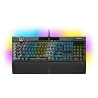 Corsair K100 RGB Mechanisch Gaming-toetsenbord (CHERRY MX SPEED RGB Zilverschakelaar, Geïntegreerde opslag van 8 MB, Speciale mediatoetsen en volumeregeling, USB-poort direct op het toetsenbord) Zwart