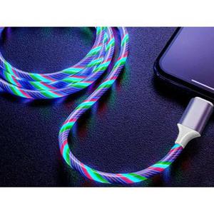 Reekin LED zwevende RGB 3-in-1 kabel - MicroUSB, Lightning, USB-C - 1m