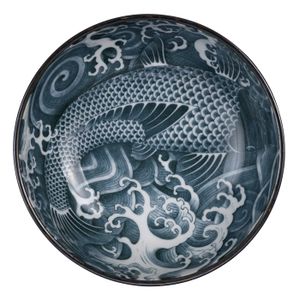 Tokyo Design Studio - Japonism - Carp - Dinerbord - Zwart - 28cm