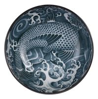 Tokyo Design Studio - Japonism - Carp - Dinerbord - Zwart - 28cm