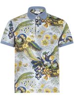 ETRO polo en coton à fleurs - Bleu