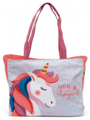 Arditex schoudertas Unicorn meisjes 12 liter canvas blauw/rood Arditex schoudertas Unicorn meisjes 12 liter canvas blauw/rood