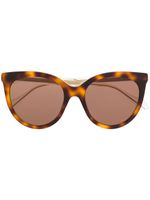 Gucci Eyewear lunettes de soleil à effet écaille de tortue - Tons neutres