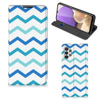 Samsung Galaxy A32 5G Hoesje met Magneet Zigzag Blauw