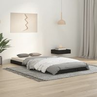 Bedframe massief grenenhout zwart 90x200 cm - thumbnail