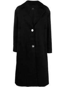 Armani Exchange manteau boutonné à col cranté - Noir