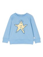 Stella McCartney Kids sweat en coton à étoiles imprimées - Bleu