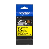 Brother HSE621E Labeltape krimpkous Tapekleur: Geel Tekstkleur: Zwart 9.0 mm 1.5 m