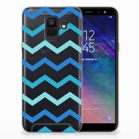 Samsung Galaxy A6 (2018) TPU bumper Zigzag Blauw - thumbnail