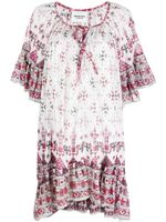 MARANT ÉTOILE robe longue à motif géométrique - Blanc