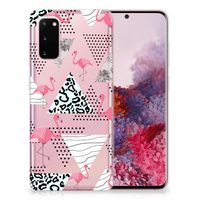 Samsung Galaxy S20 TPU Hoesje Flamingo Triangle - thumbnail