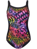 Badpak met uni stroken bij de afgeronde hals Van Susa multicolour