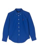 Ralph Lauren Kids Polo-Pony-embroidery cotton shirt - Bleu