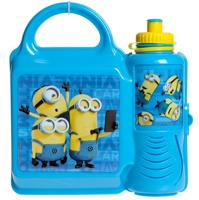 Stor broodtrommel met drinkfles Minions blauw/geel 2 delig
