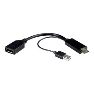 ROLINE 12.03.3147 video kabel adapter 0,15 m HDMI + USB DisplayPort Zwart