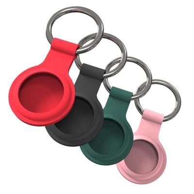 JT Berlin Sleutelhanger voor de Apple AirTags 4-pack [AirTags hanger van siliconen, weer- en alledaagse bestendig, hoogwaardige sleutelring] zwart/rood/groen/roze
