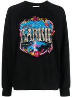 Barrie patterned-intarsia cotton sweatshirt - Noir - thumbnail