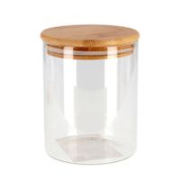 3x Luxe glazen bewaarpotten/voorraadpotten met houten deksel 600 ml