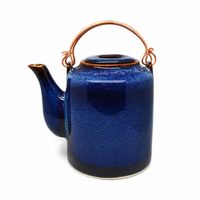 Theepot Keramiek Blauw Lang - thumbnail