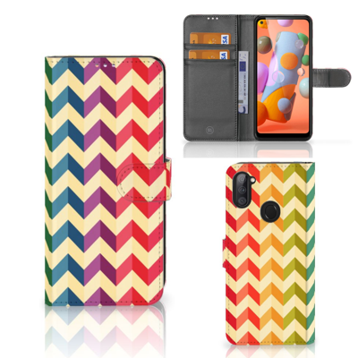Samsung Galaxy M11 | A11 Telefoon Hoesje Zigzag Multi Color Samsung Galaxy M11 | A11 Telefoon Hoesje Zigzag Multi Color