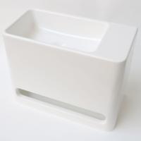 Fontein INK Hangar Rechthoek Rechts 40x22x30cm Polystone Glans Wit Zonder Kraangat met Handdoekhouder