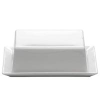 Maxwell & Williams AA6744 botervloot 16x13x5 cm vierkant, wit, porselein - keuken - met deksel, geschenkdoos - voor 250 g