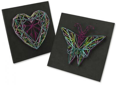 Lena string art vlinder & hart meisjes schuimrubber zwart