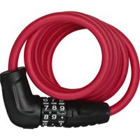 Cijfer Spiraal Kabelslot 150cm Rood - thumbnail