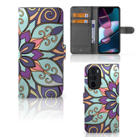 Motorola Edge 30 Pro Hoesje Purple Flower