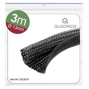 Quadrios 23CA231 23CA231 Gevlochten slang Zwart Polyester 13 tot 14 mm 3 m