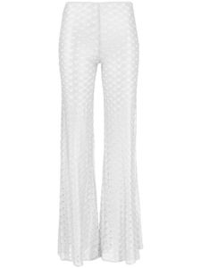 Missoni Zigzag-woven mesh flared trousers - Argent