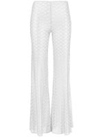 Missoni Zigzag-woven mesh flared trousers - Argent - thumbnail