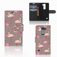 LG Spirit Telefoonhoesje met Pasjes Flamingo