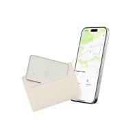 SATECHI FindAll Wallet-kaarthouder met Find My, tracker, locatiebepaling – voor portemonnees, met afscheidingsalarm, geluidssignaal en draadloos opladen, compatibel met iPhone, iPad & Mac – Zand