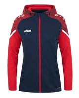 JAKO - Prestatiejack Met Capuchon, Dames, Marine/Rood, 34