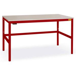 Manuflex LC1923.3003 ESD ESD-werktafel CANTOLAB standaard met rubber schijf, bxdxh = 2000 x 1000 x 762-788 mm Robijn-rood