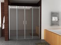 Mueller Dual dubbele schuifdeur 180x200 met zijwanden anti-kalk
