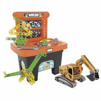 Chicos Bricco's Workshop werkbank met 82 accessoires, gereedschap en een doos om in elkaar te zetten. Geschikt voor meisjes en jongens vanaf 3 jaar (12064)