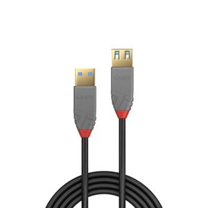 Lindy 36762 2m USB A USB A Mannelijk Vrouwelijk Zwart USB-kabel