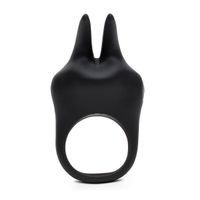 Sensation Rechargeable Vibrating Rabbit Love Ring - Black - thumbnail