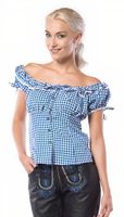 Oktoberfest blouse dames Liesl Blauw/Wit - thumbnail