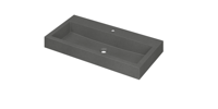 INK® Momento wastafel quartz met 1 kraangat 90 x 9 x 45 cm, quartz grijs