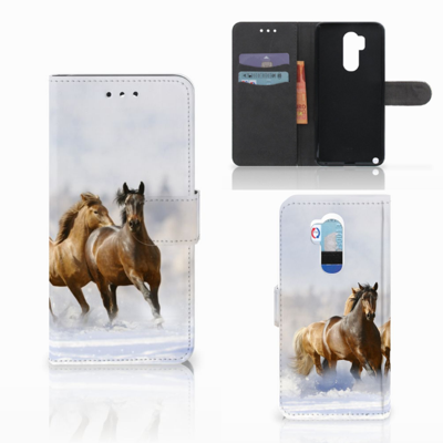 LG G7 Thinq Telefoonhoesje met Pasjes Paarden LG G7 Thinq Telefoonhoesje met Pasjes Paarden