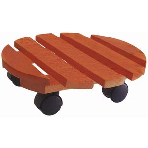 Plantentrolley - hout - rond - 30 cm - tot 30 kg - multiroller voor kamerplanten   -