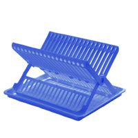 Blauw afdruiprek 2-laags met lekbak 37 x 33 x 21 cm - thumbnail